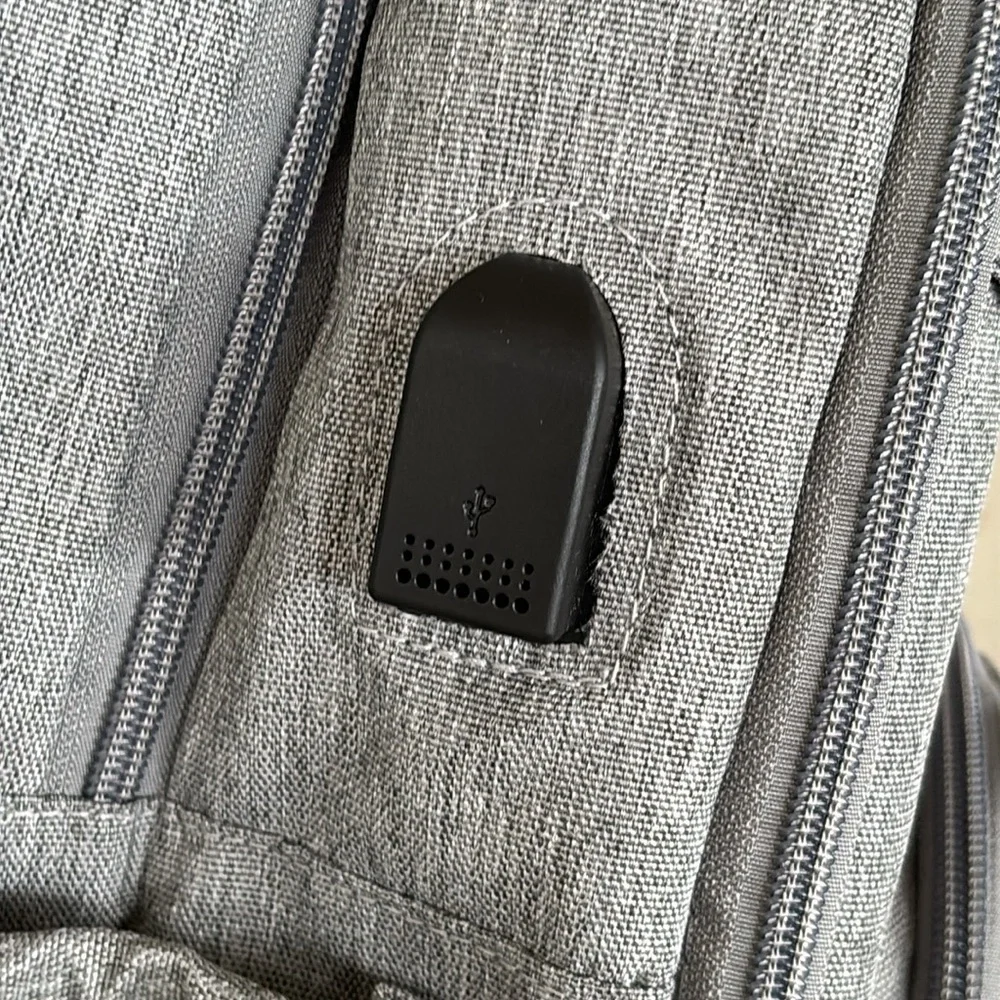 Brand New Diaper Bag Backpack Portable Changing Pad Stylish Gray Baby Organizer